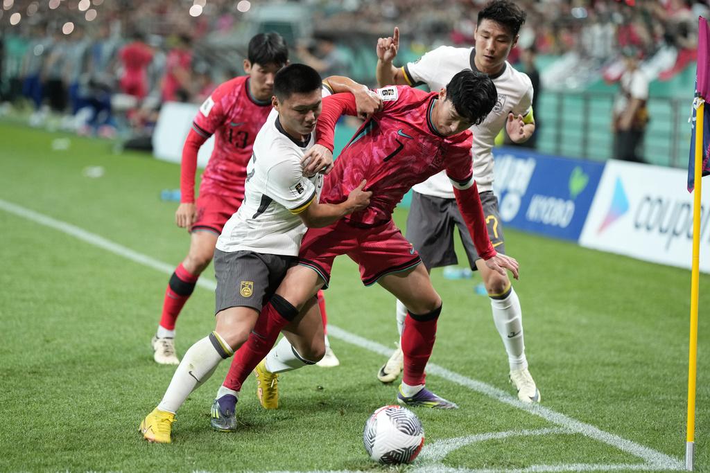 南韓在世界盃外圍賽主場1:0擊敗中國。(美聯社)