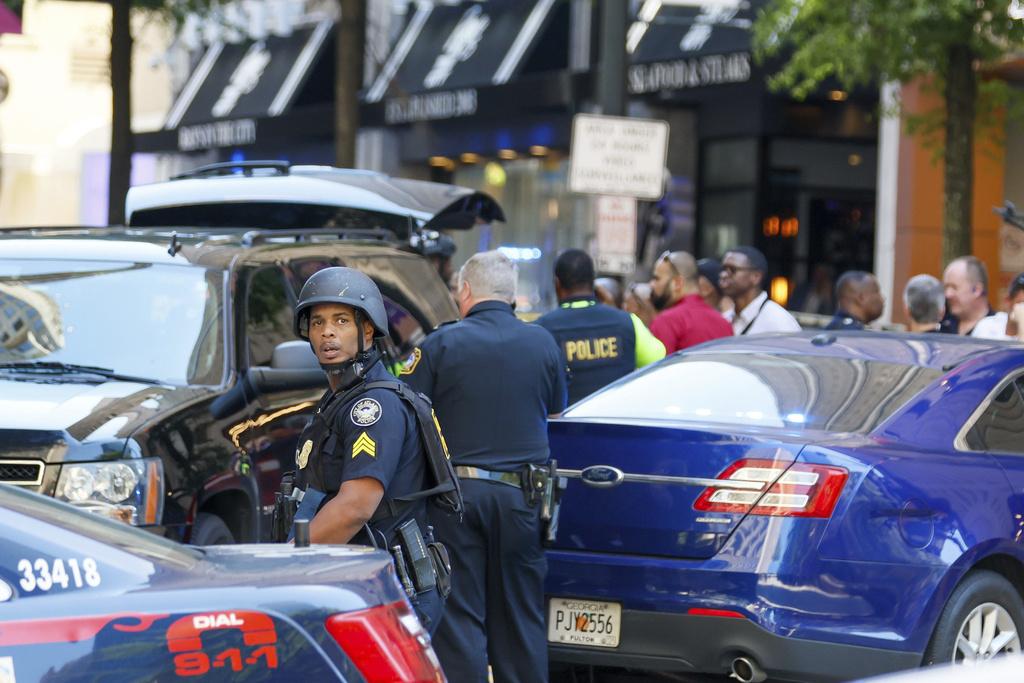 亞特蘭大美食廣場槍擊案現場。(美聯社)