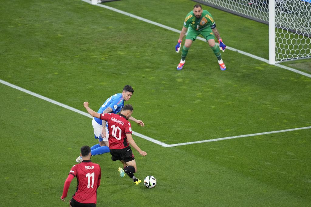 阿爾巴尼亞23秒極速入球,打破歐國盃最快入球紀錄。(美聯社)