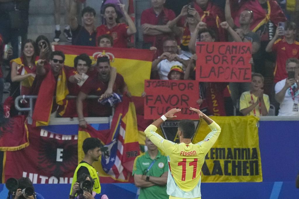 西班牙上半場憑費倫托利斯的入球,以一球優勢領先。(美聯社)