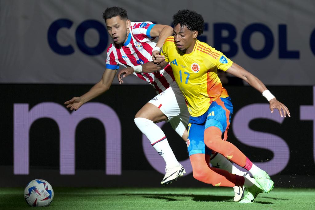 哥倫比亞2:1擊敗巴拉圭。(美聯社)