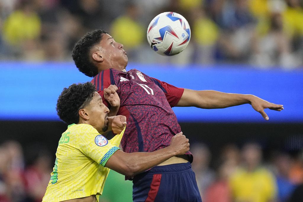 巴西悶和哥斯達尼加0:0。(美聯社)