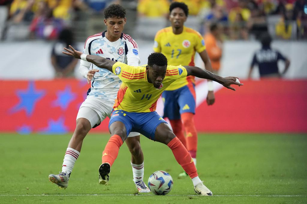 哥倫比亞3:0輕取哥斯達黎加。(美聯社)