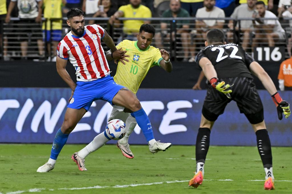 巴西4:1擊敗巴拉圭。(美聯社)