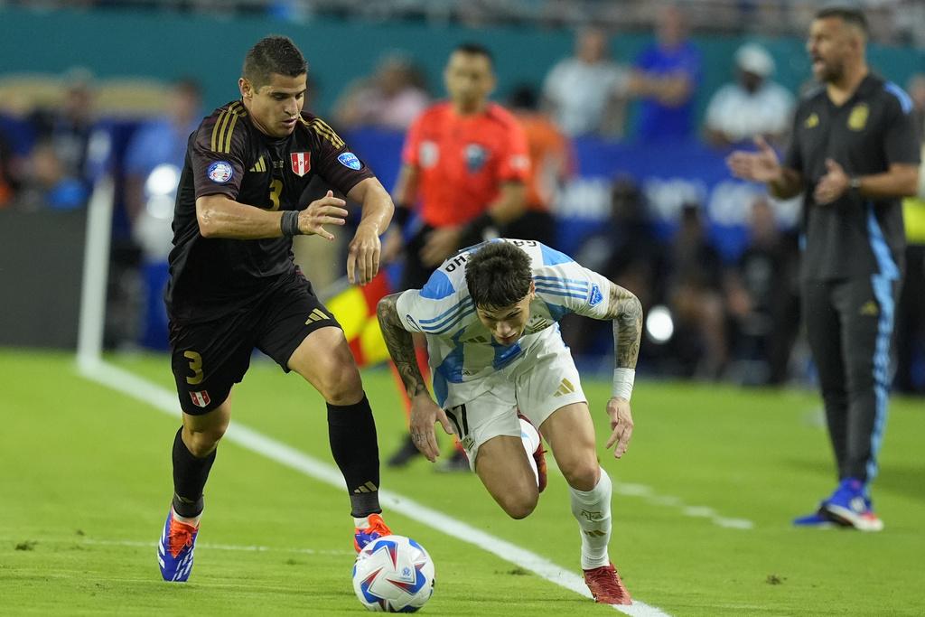 阿根廷2:0贏秘魯。(美聯社)