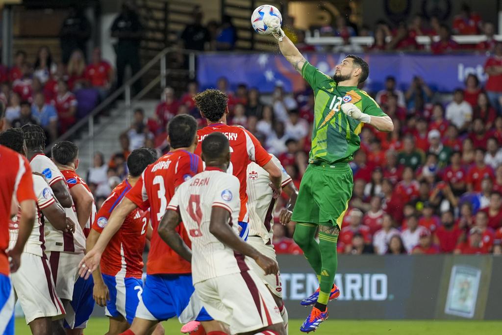 加拿大與智利踢平0:0。(美聯社)