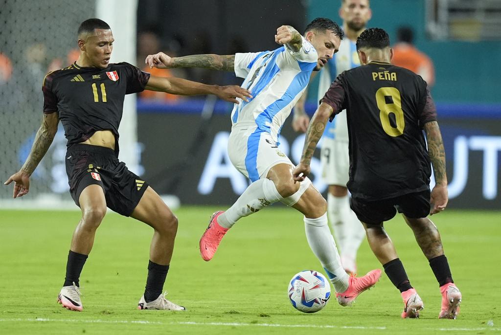 阿根廷2:0贏秘魯。(美聯社)