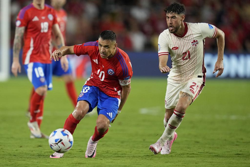 加拿大與智利踢平0:0。(美聯社)