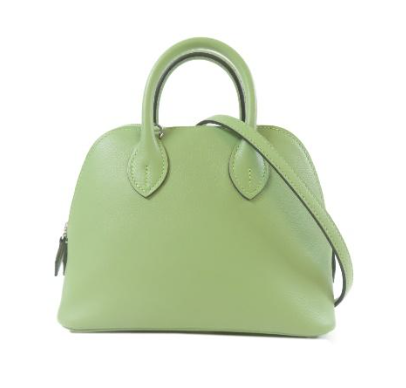HERMES 【激減優惠】Evercolor皮革Bolide 1923 Mini 銀扣手挽肩背兩用袋蟋蟀綠 $69,800