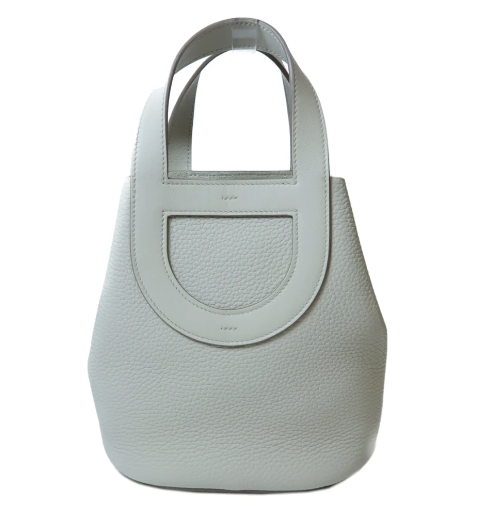 HERMES 【激減優惠】Clemence皮革In The Loop 18銀扣手挽袋 鱷魚專屬白色 $38,800