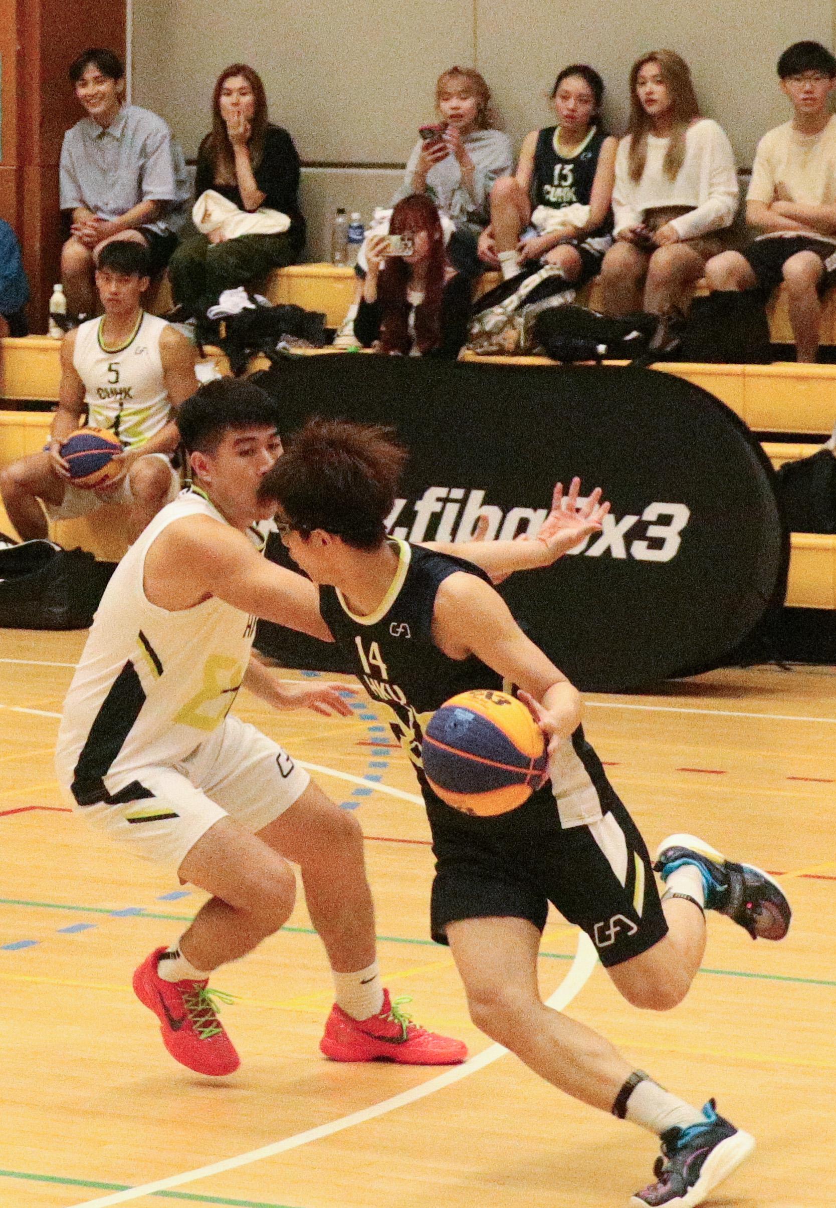 中大三人籃球賽|香港大學(黑)對浸會大學(白)