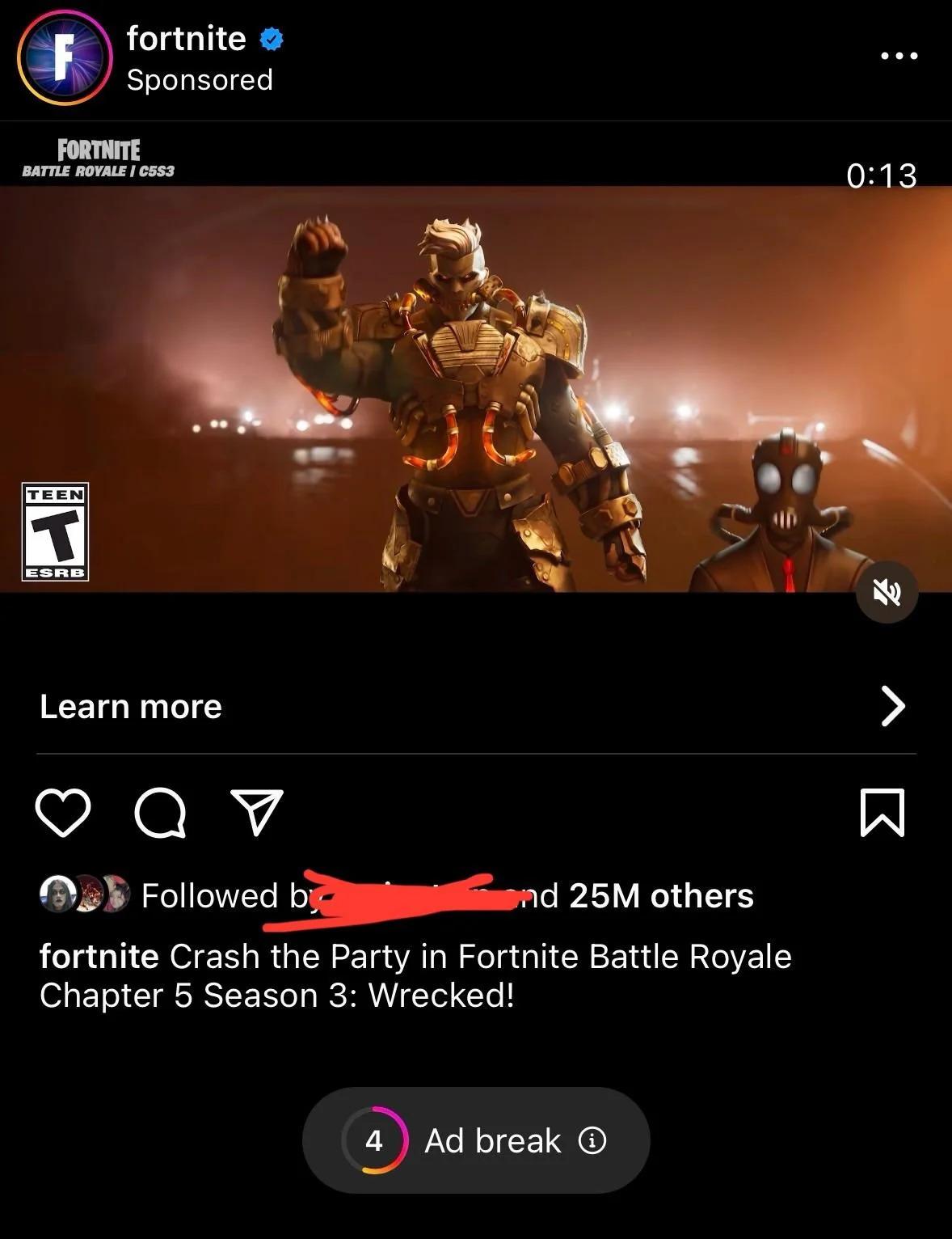 Ad Break設有圓形倒數計時器。(相片來源:Reddit)