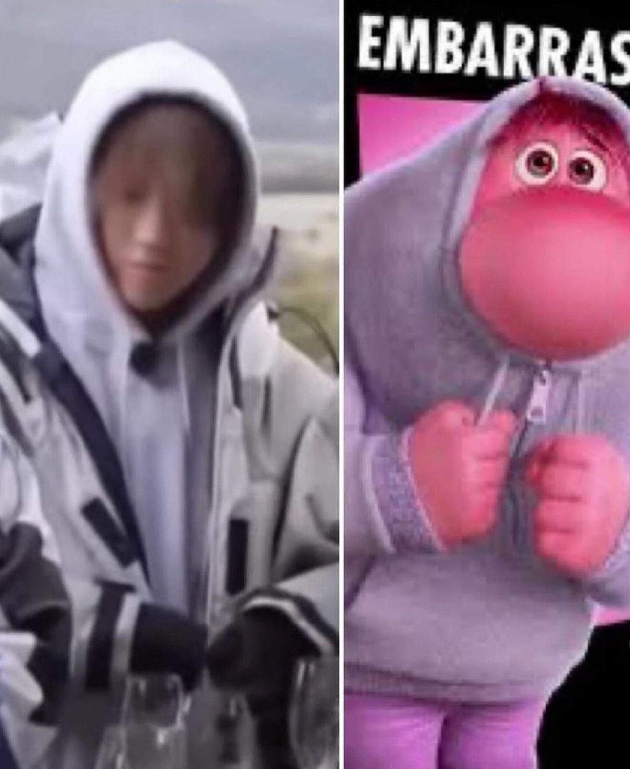 姜濤自貼肥仔相跟阿尷來作對比,並寫「一點都不像」。