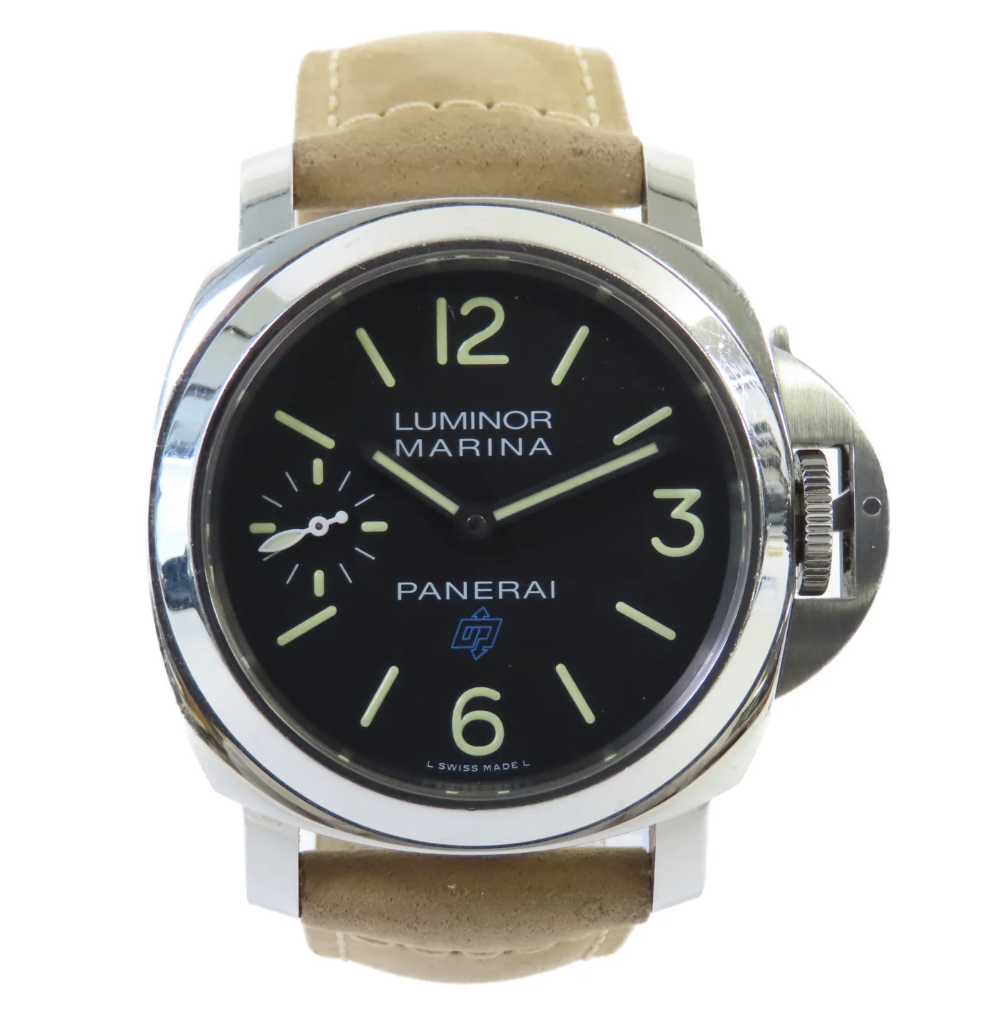 PANERAI Luminor Marina Watch 不鏽鋼/麂皮皮帶自動機芯手錶黑色 $29,800
