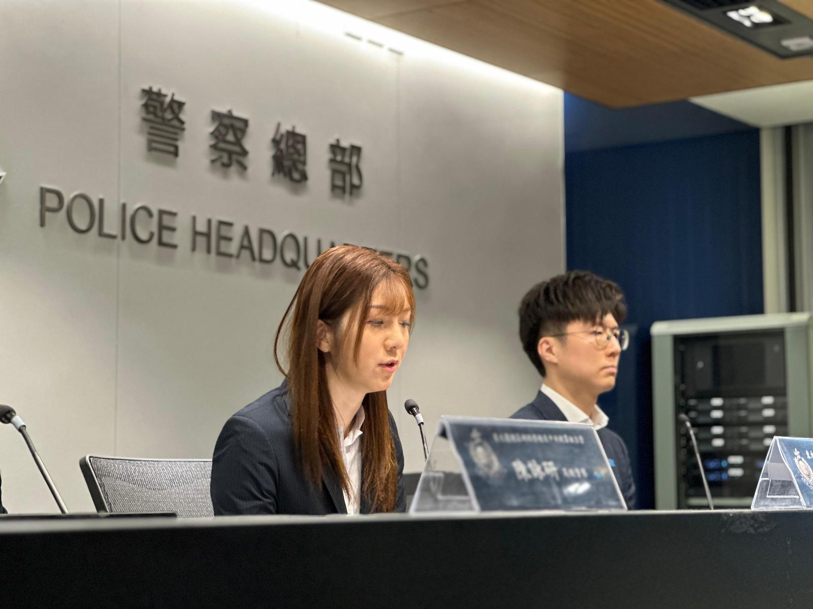 警方召開記者會拘捕多名傀儡戶口持有人。