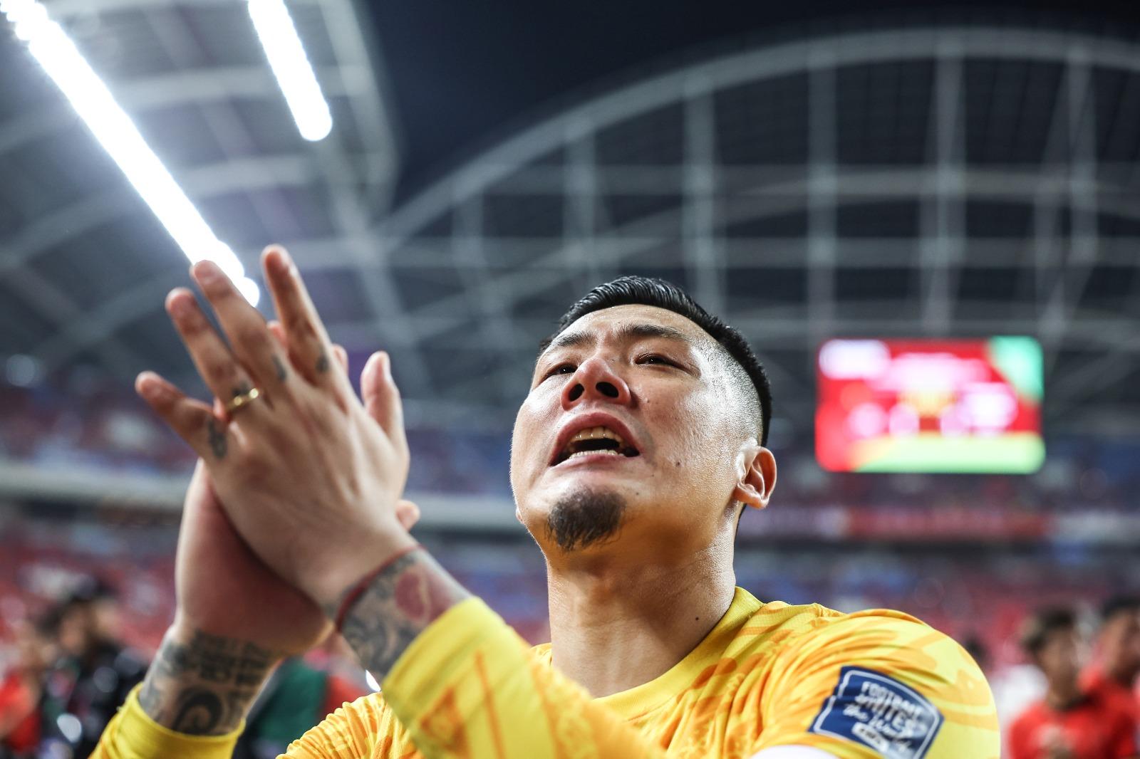 世界盃外圍賽|國足主場賽和泰國,王大雷今場正選把關。(新華社)