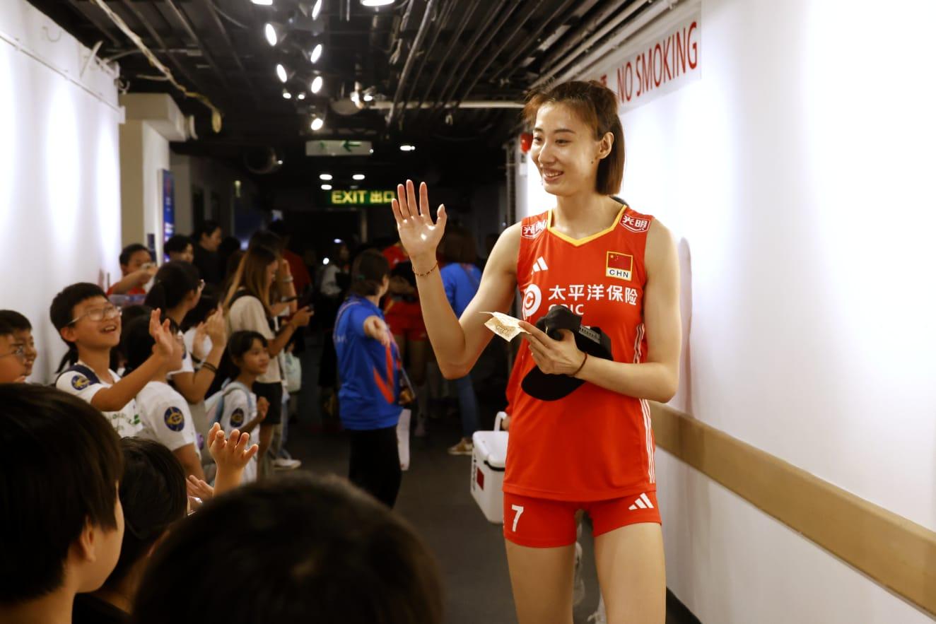 世界女排聯賽香港站|中國女排大勝德國。(林俊源攝)