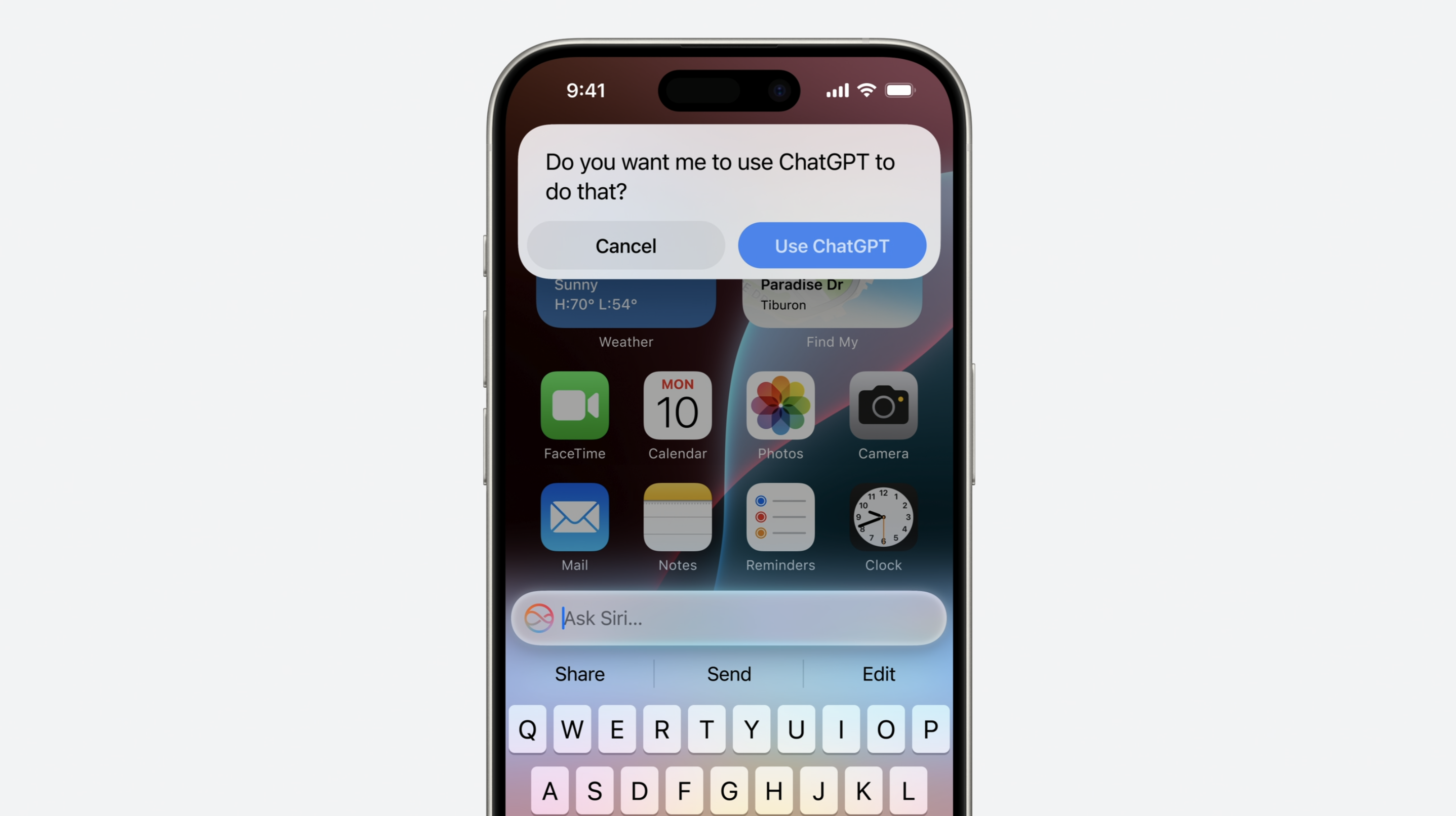 WWDC24|Apple Intelligence內置ChatGPT,可無縫使用其功能。