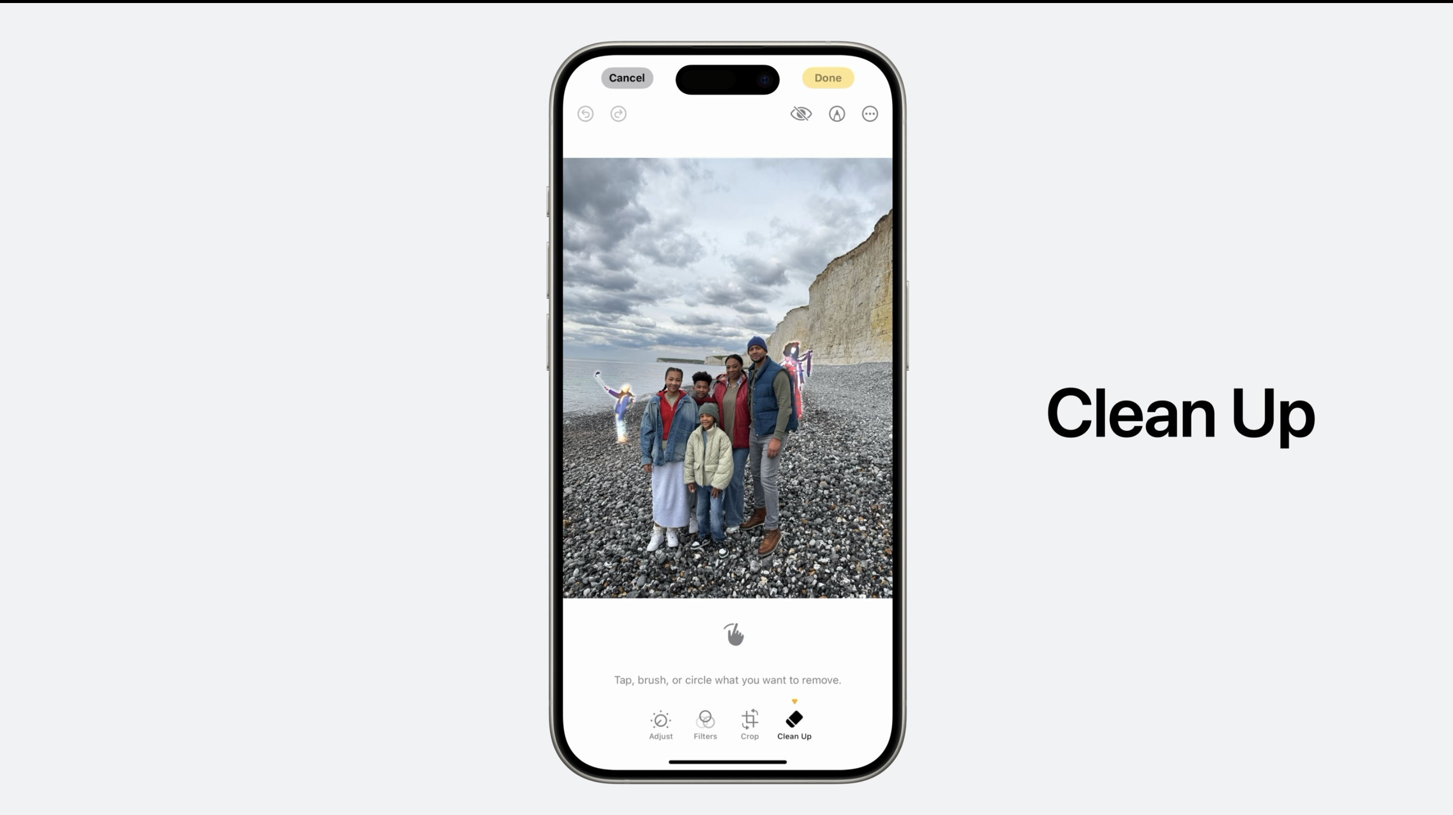 WWDC24|Clean Up工具可移除相片中不需要的人和物件。