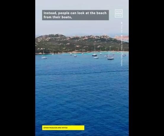 社交網上有介紹「粉紅沙灘」的影片。(互聯網)