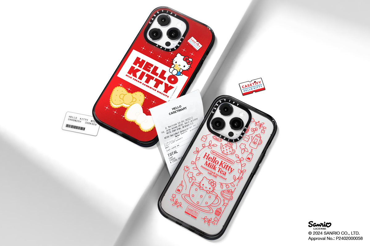 CASETiFY x Hello Kitty系列以零食及便利商店食品包裝為靈感。