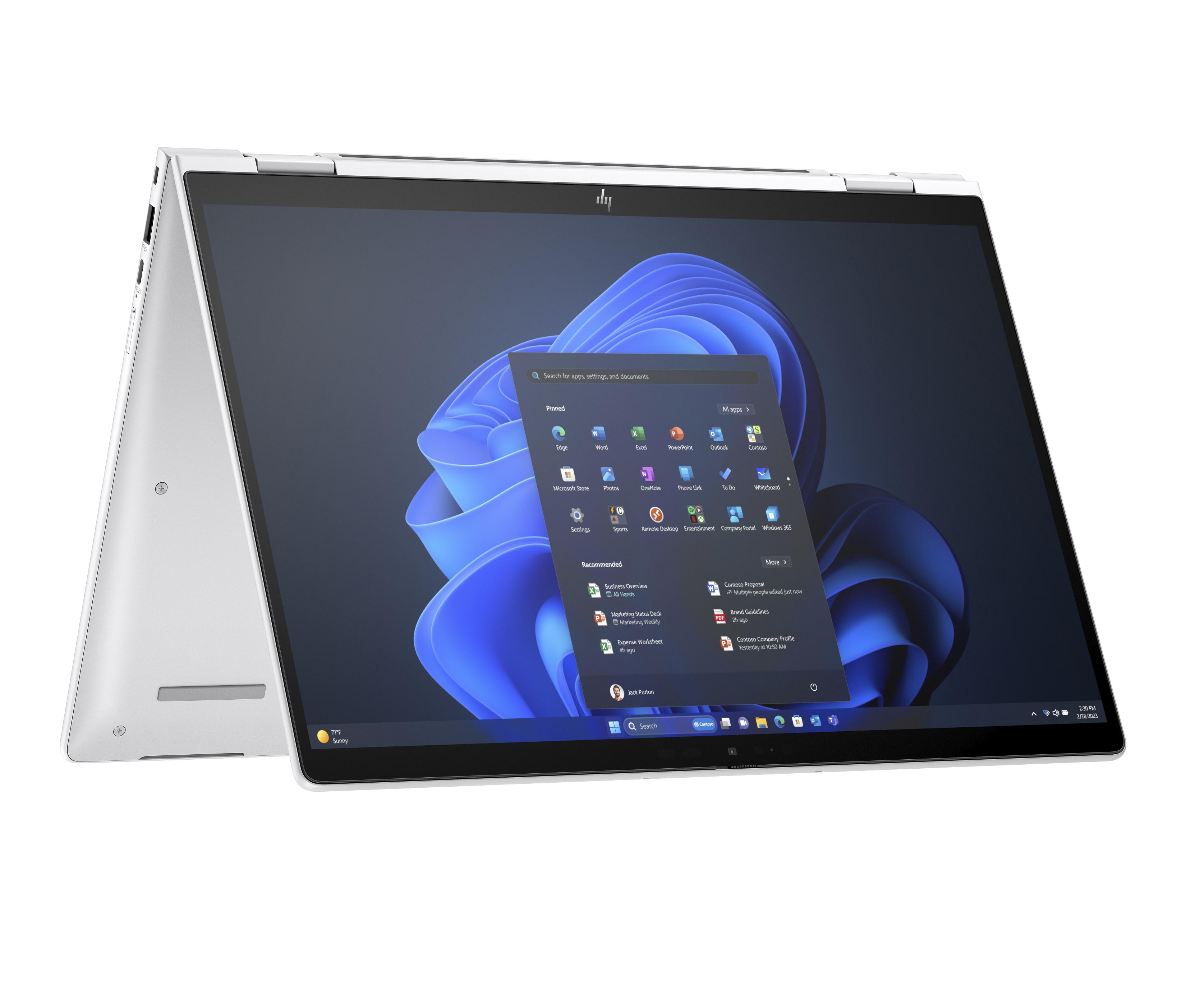 HP Elite x360 1040 G11可反摺使用,配備2.8K觸控顯示屏。