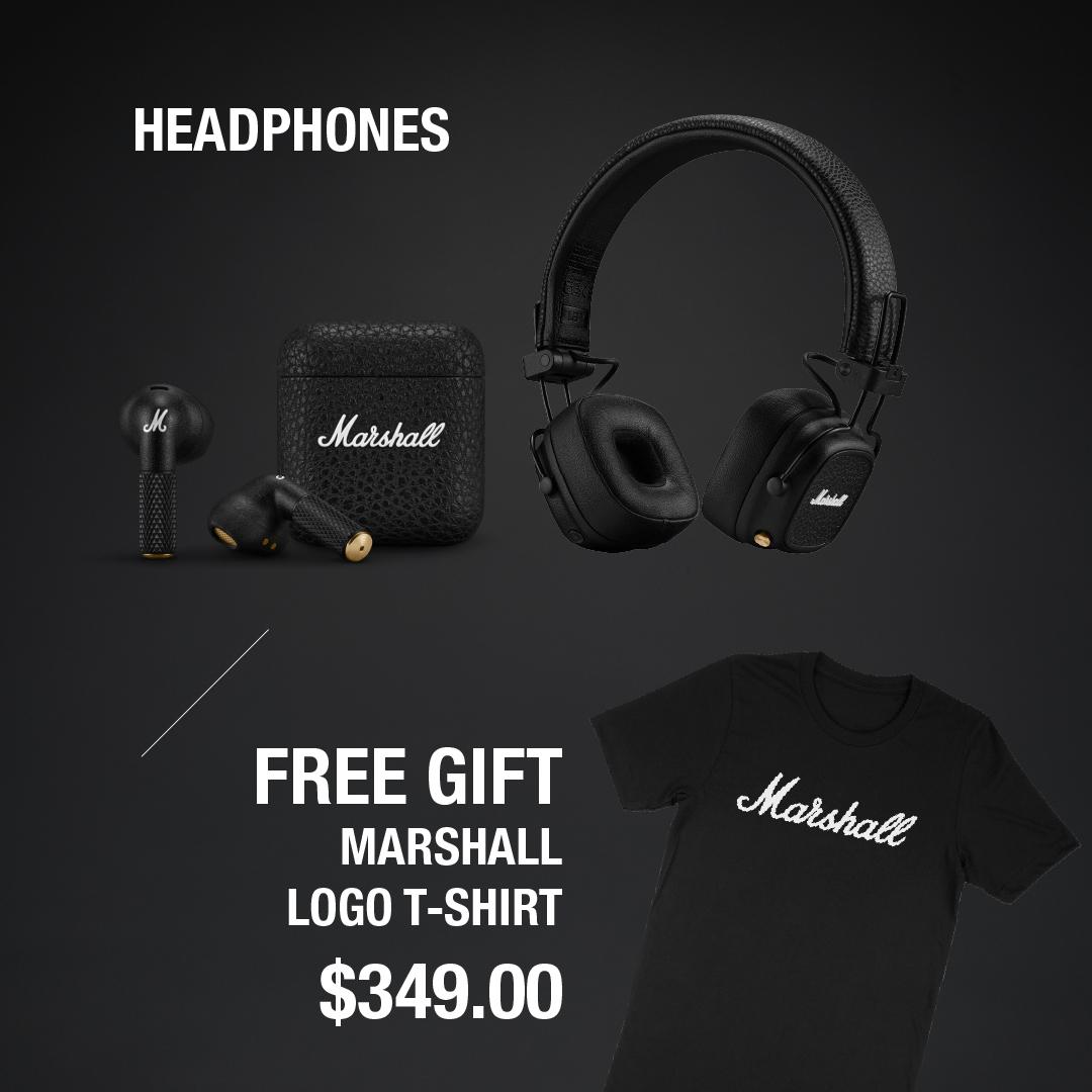 買Headphone系列送型格黑色Marshall Tee。