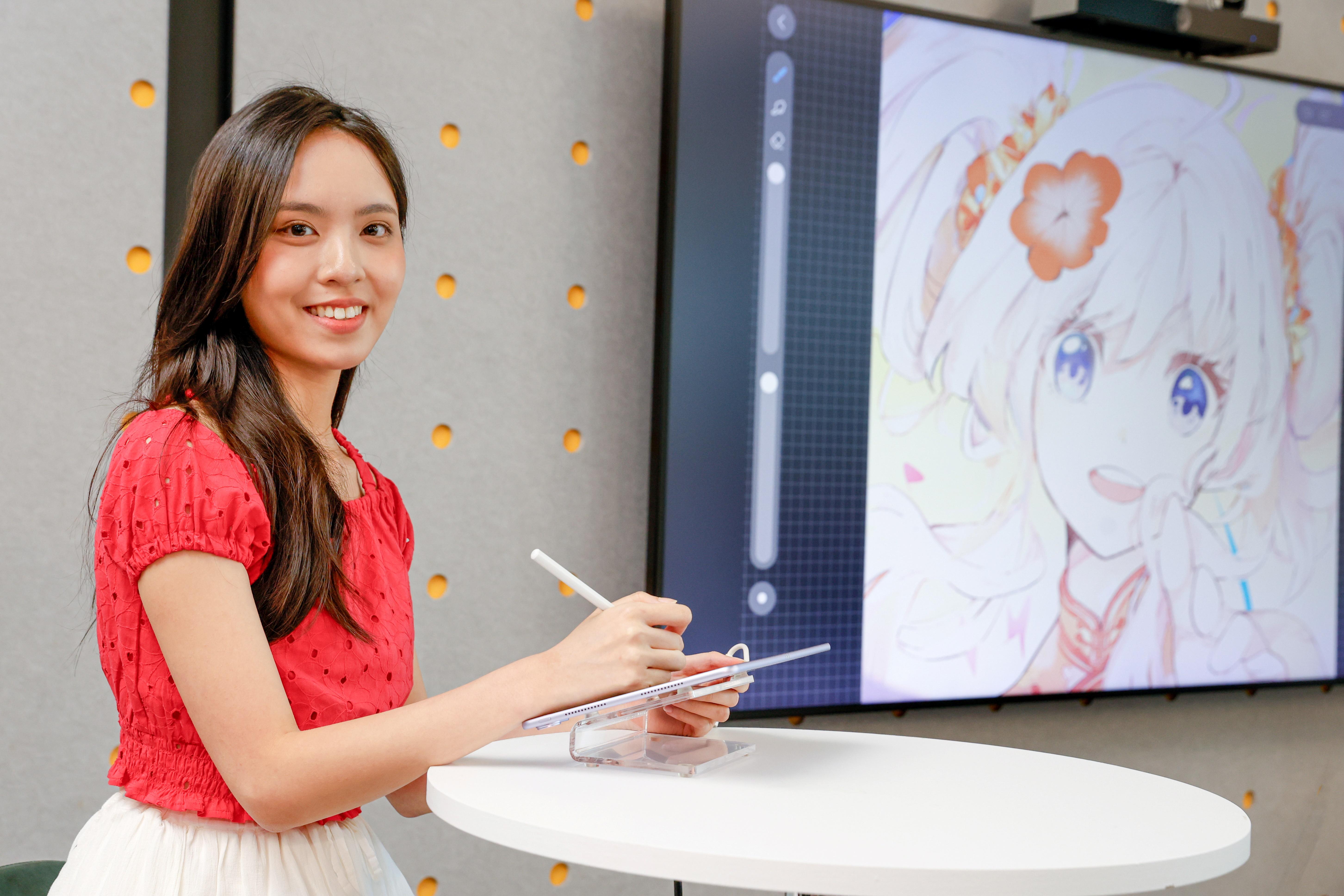 人氣電繪插畫師Rokku擔任分享使用GoPaint的經驗並示範創作。