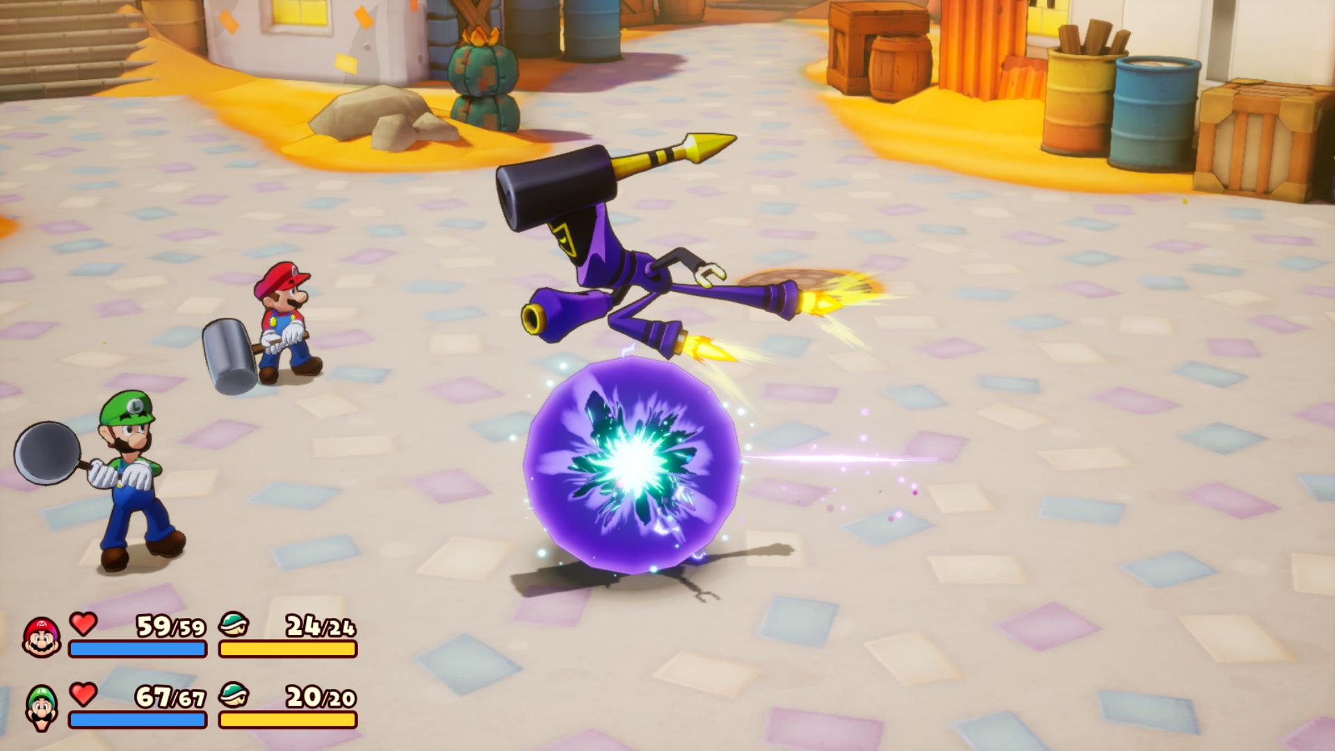 遊戲講求合作性,瑪利歐和路易吉必須齊心協力解決敵人。