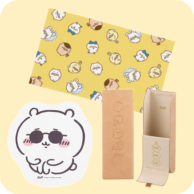 Chiikawa角色造型眼鏡布及角色直立式眼鏡盒