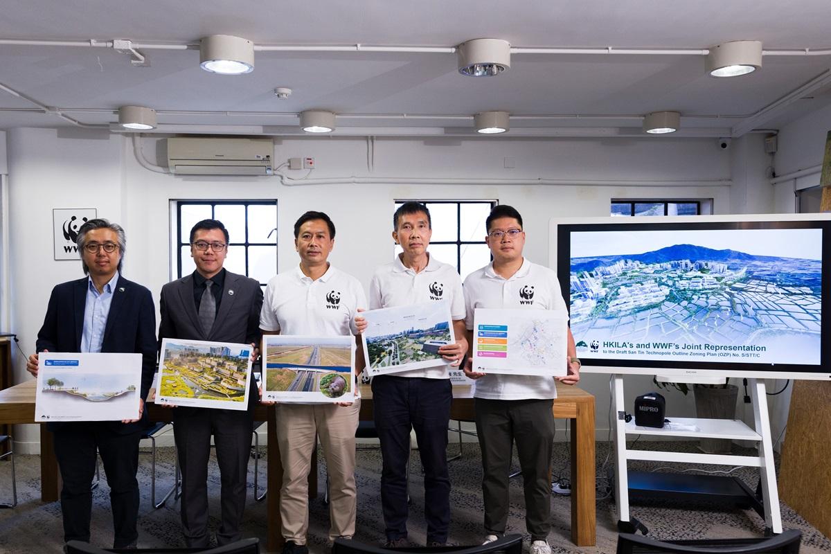 陳輩樂(中)希望政府必須平衡發展與保育需要;左二為陳元敬。(大會提供)