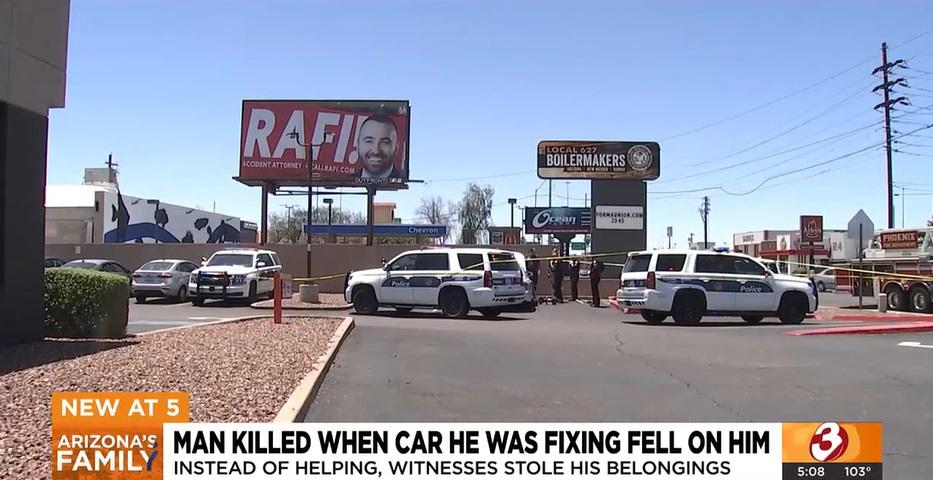 69歲男子格拉在停車場修理家人用的私家車時意外受困車底,數小時後才有人發現報警。(互聯網)