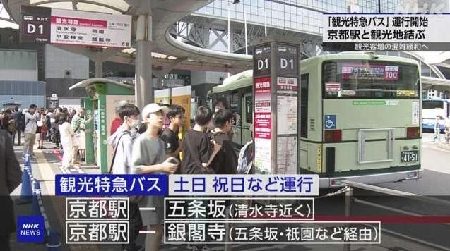「觀光特急巴士」從JR京都站開出。(互聯網)