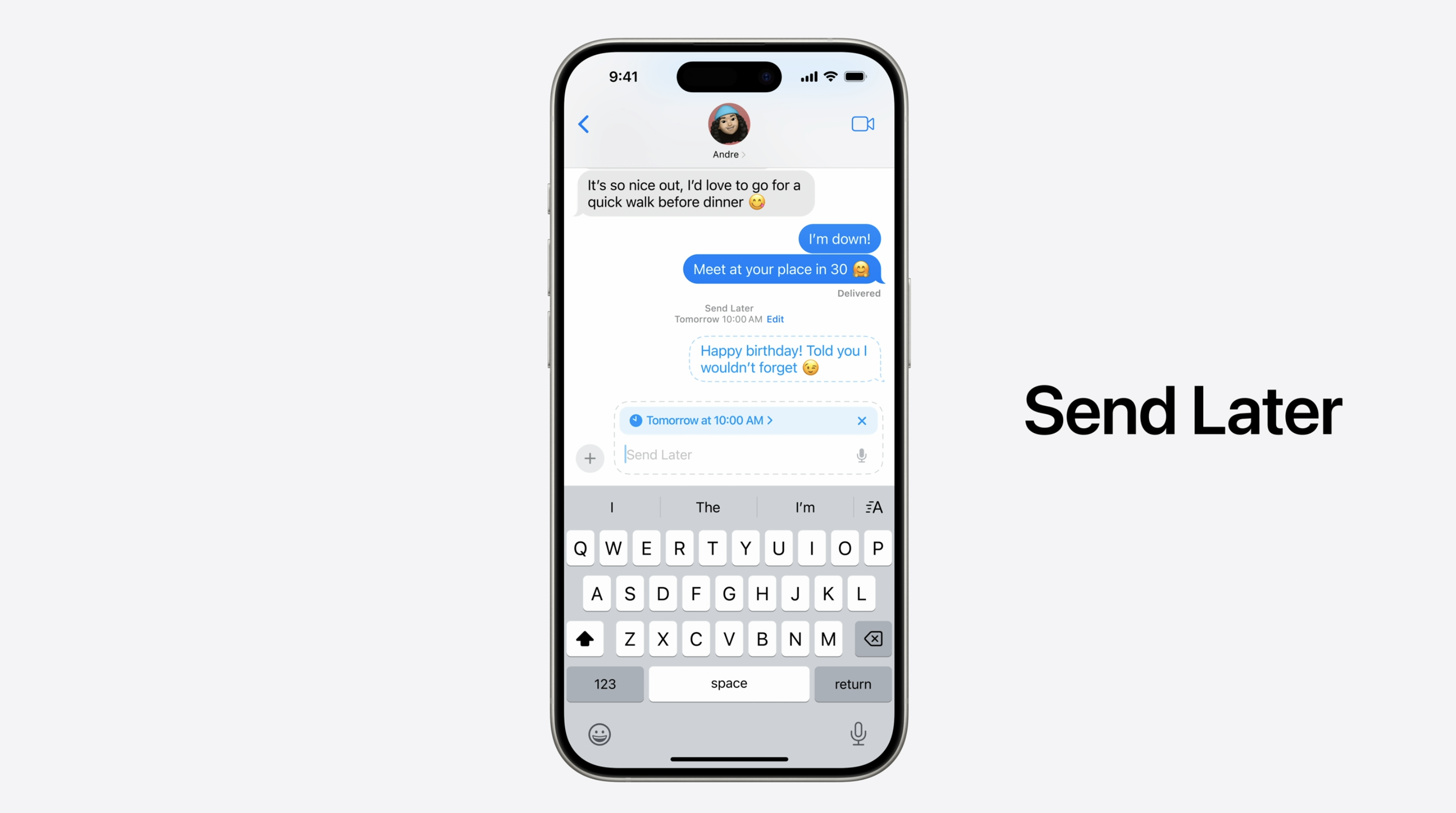 WWDC24|iOS 18的「稍後發送」功能可決定傳送訊息的時間。