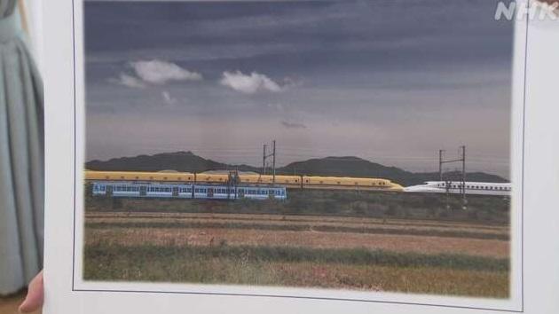 有民眾拍到「黃醫生」與新幹線列車相遇一刻的照片。(互聯網)