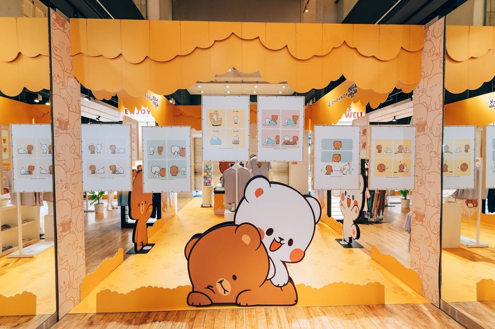 店內展示Milk Mocha Bear人氣插畫