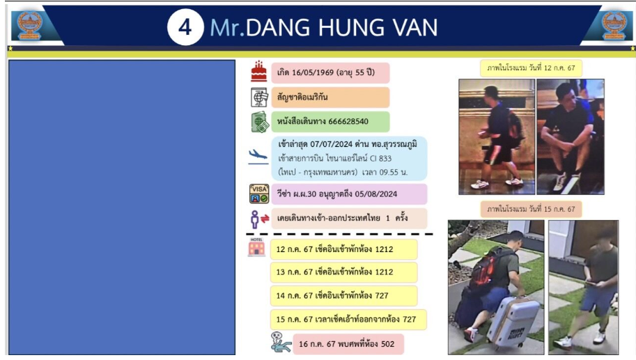 6名死者出現在酒店的時序。(互聯網)