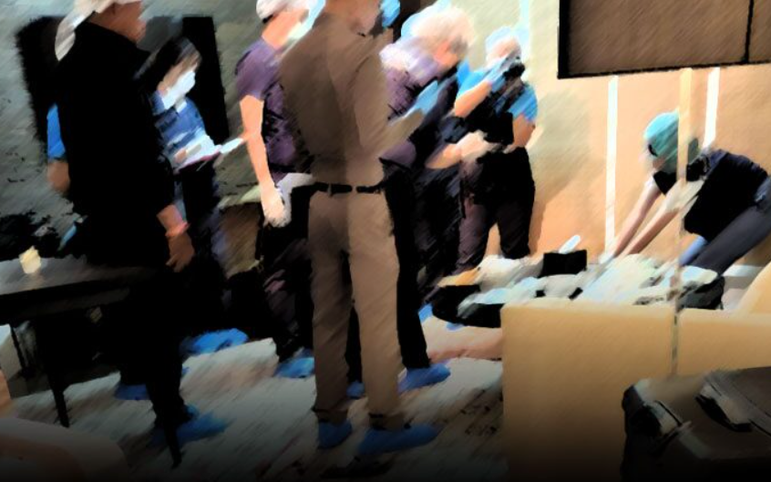 相關人員在案發房間調查。(互聯網)