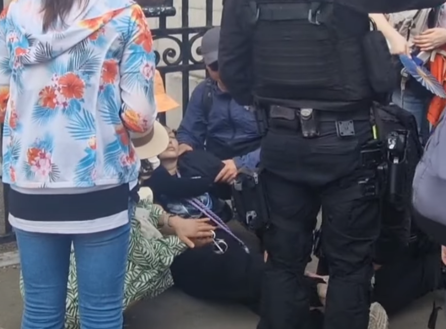 數名在場警員前往了解傷者情況(影片截圖)