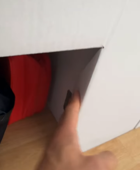 戴利檢查床腳的狀況。(影片截圖)