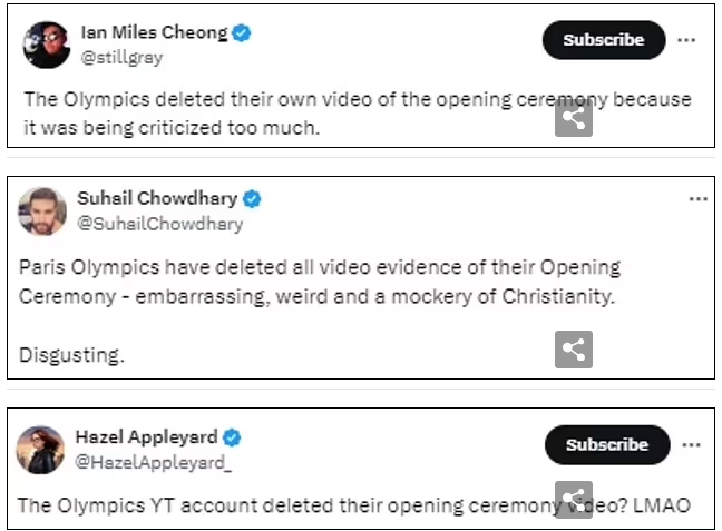 有網民聲稱發現官方已把開幕禮片段下架。(互聯網)