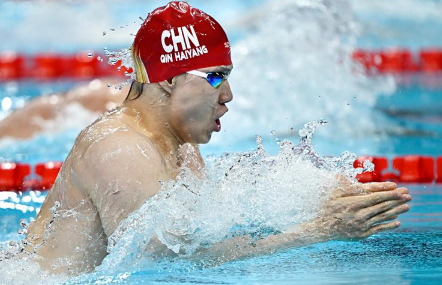 「蛙王」覃海洋百米蛙泳僅得第7(新華社)
