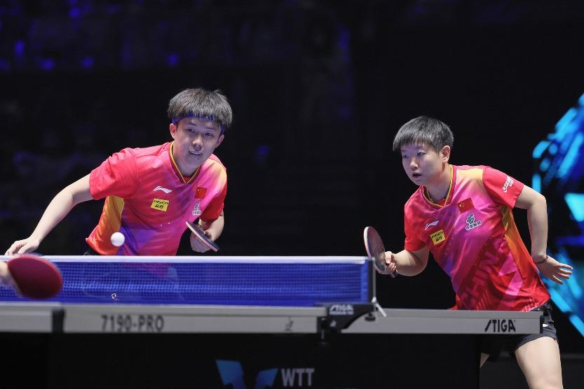 王楚欽與孫穎莎組成的乒乓球混雙組合,將會挑戰國家隊在該項目的「首金」。(圖片來源:視覺中國)