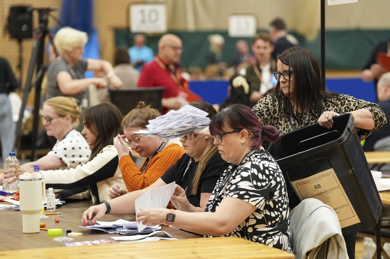 英國國會改選投票結果陸續出爐。(AP)