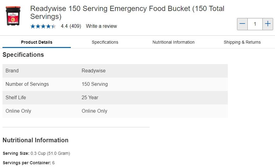 食品有效期限長達25年。(網上截圖)