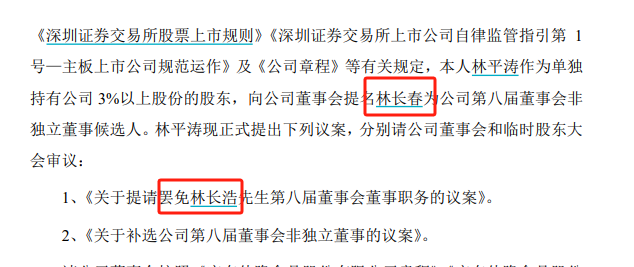 A股佳隆股份爆「豪門恩怨」 75歲董事長提議罷免三子由次子補上