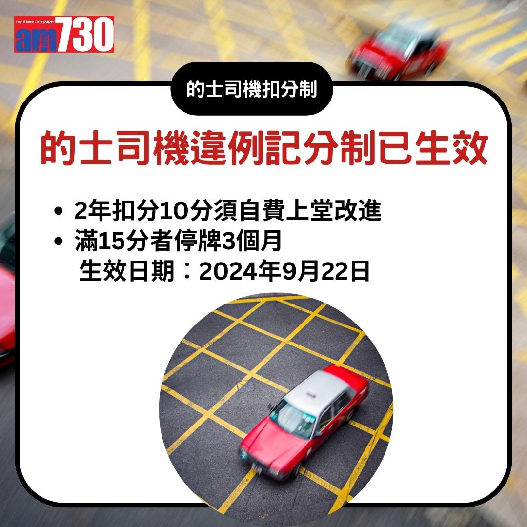 的士司機扣分制|扣滿15分停牌3個月(am730製圖)
