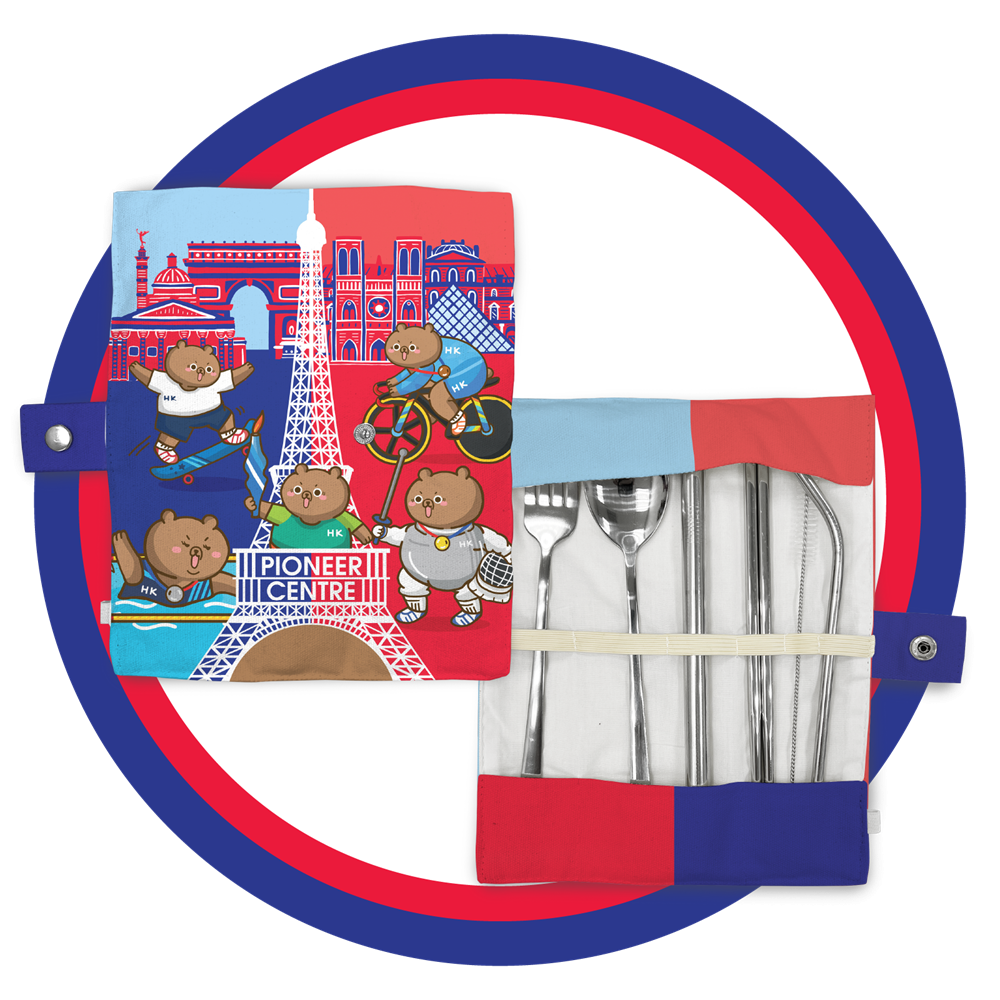 始創中心「法國運動狂熱 X 拉筋熊」環保便攜餐具套裝