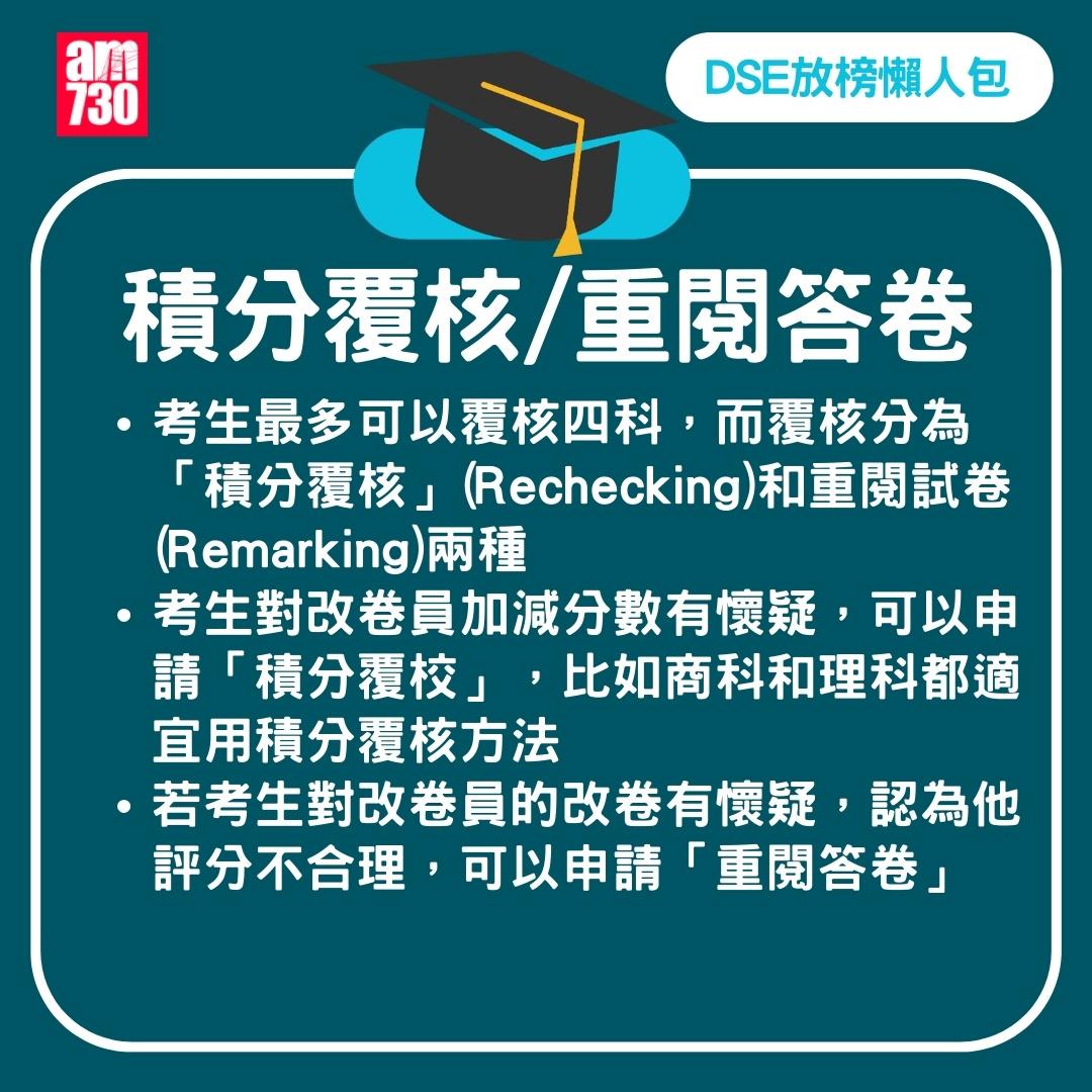 DSE2024放榜|積分覆核/重閱答卷。(am730製圖)