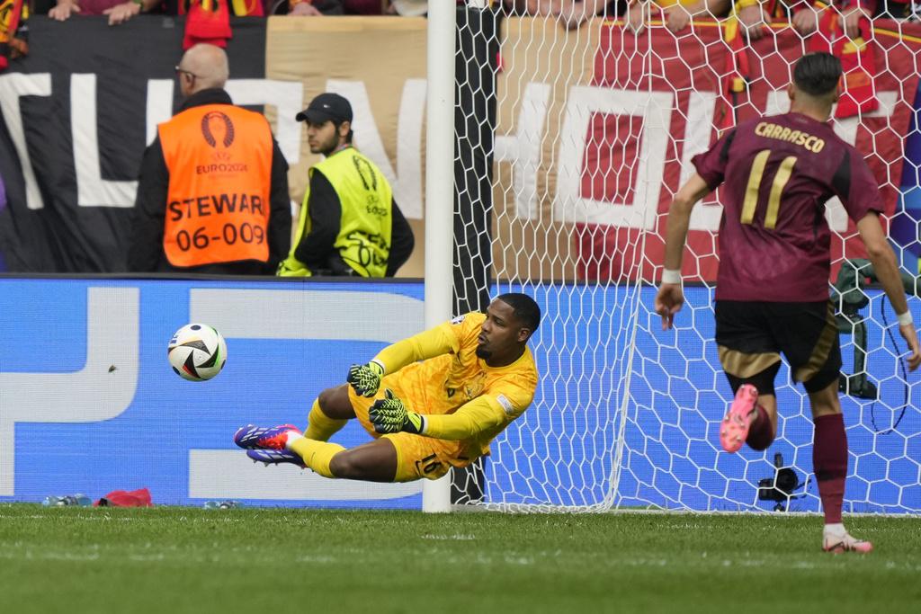 雖然法國一度控球權佔先,但比利時仍能憑著反擊製造威脅,可惜未竟全功。(美聯社)